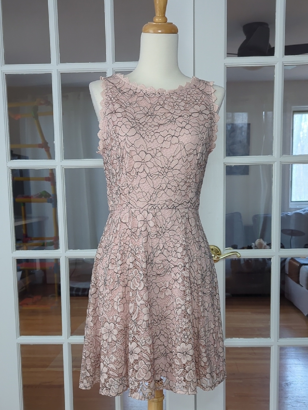 Lily Rose Blush Pink Floral Lace Sleeveless Mini Dress
